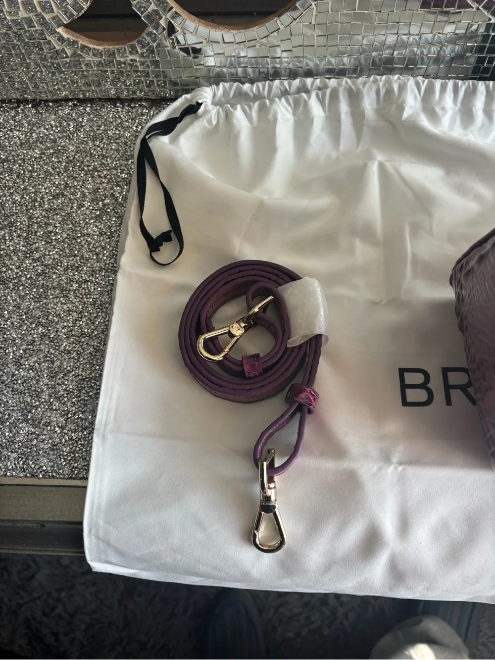 ⭐️Brahmin‎ Fuchsia Croc-Embossed Leather Satchel